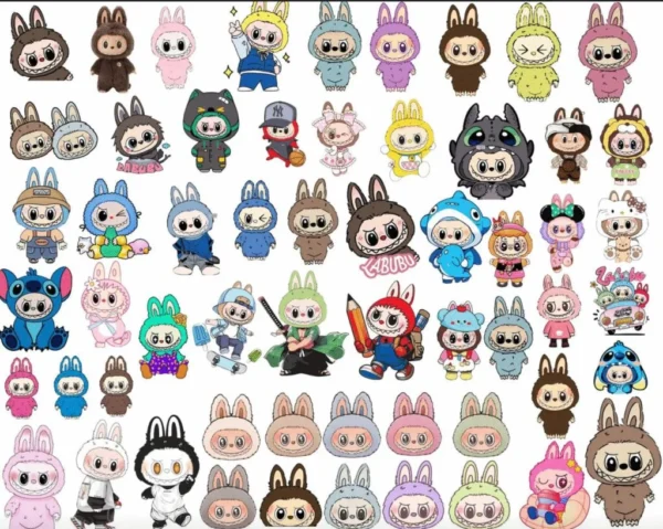 Pacote com 60 designs de Labubu – Kit Digital