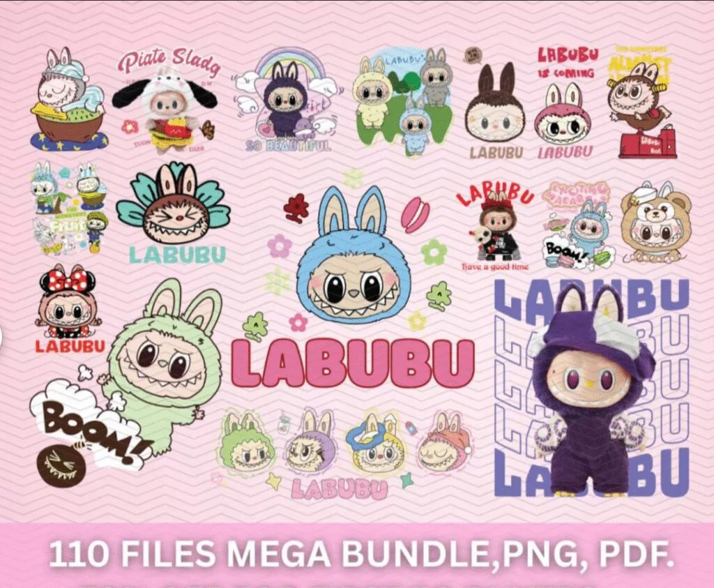 Pacote com 110 designs de Labubu – Kit Digital