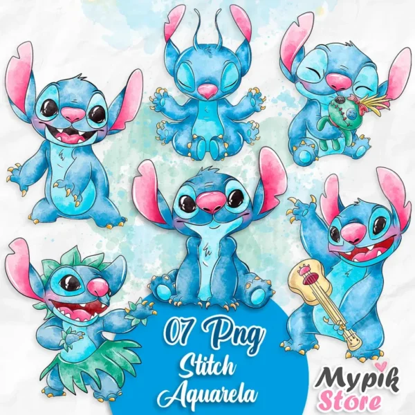 Stitch Aquarela – Kit Digital