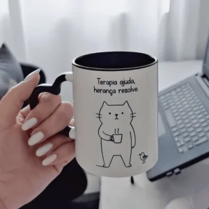 Terapia ajuda, herança resolve – Arte Avulsa para Caneca