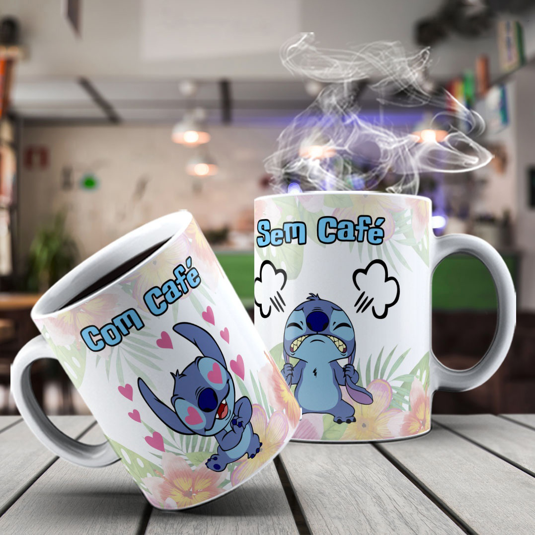 Stitch Com/Sem Café – Arte Avulsa Caneca