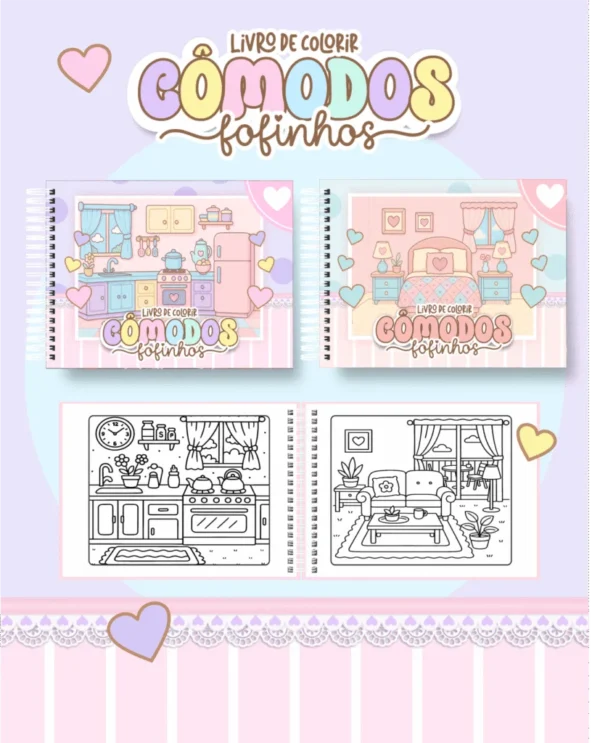 Cômodos Fofinhos – Big Livros de Colorir 2