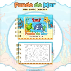 Fundo do Mar Menino – Mini Livro Colorir (Lina)