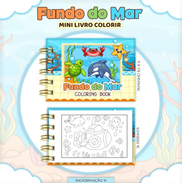 Fundo do Mar Menino – Mini Livro Colorir (Lina)