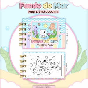 Fundo do Mar Menina – Mini Livro Colorir (Lina)
