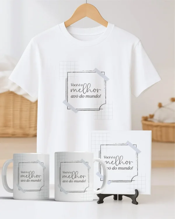 TRIO Caneca | Camisa | Azulejo Avós V4 (Vintage) - Imagem 5