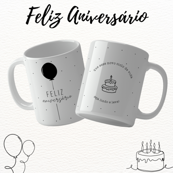 Aniversário Minimalista – Estampas Canecas - Imagem 11