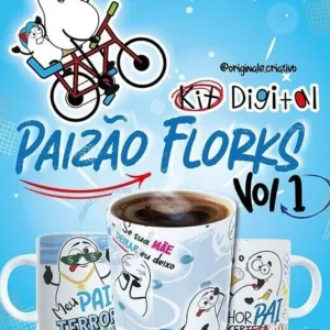 37 artes para caneca Paizão Florks + Kit Digital (Originale)