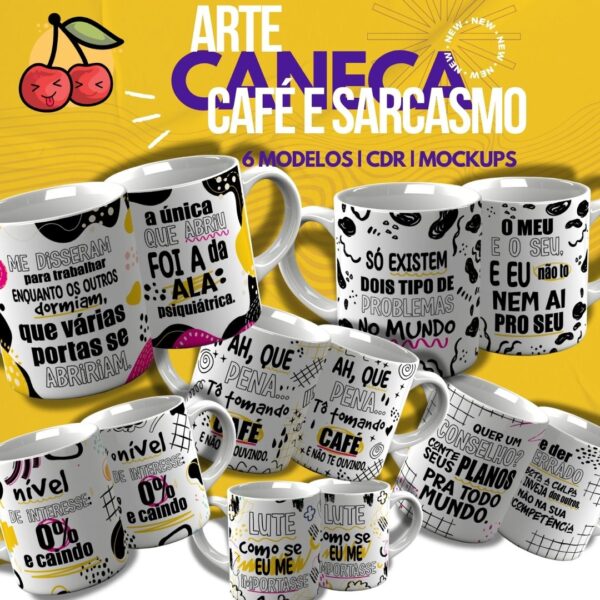 Café & Sarcasmo – Artes para Caneca