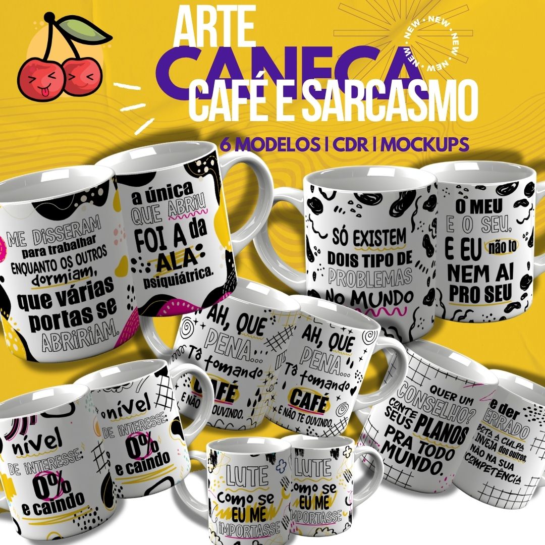 Café & Sarcasmo – Artes para Caneca