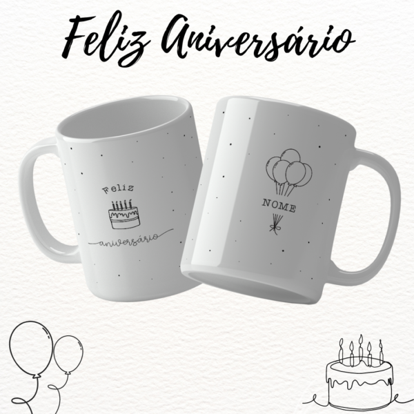 Aniversário Minimalista – Estampas Canecas - Imagem 5