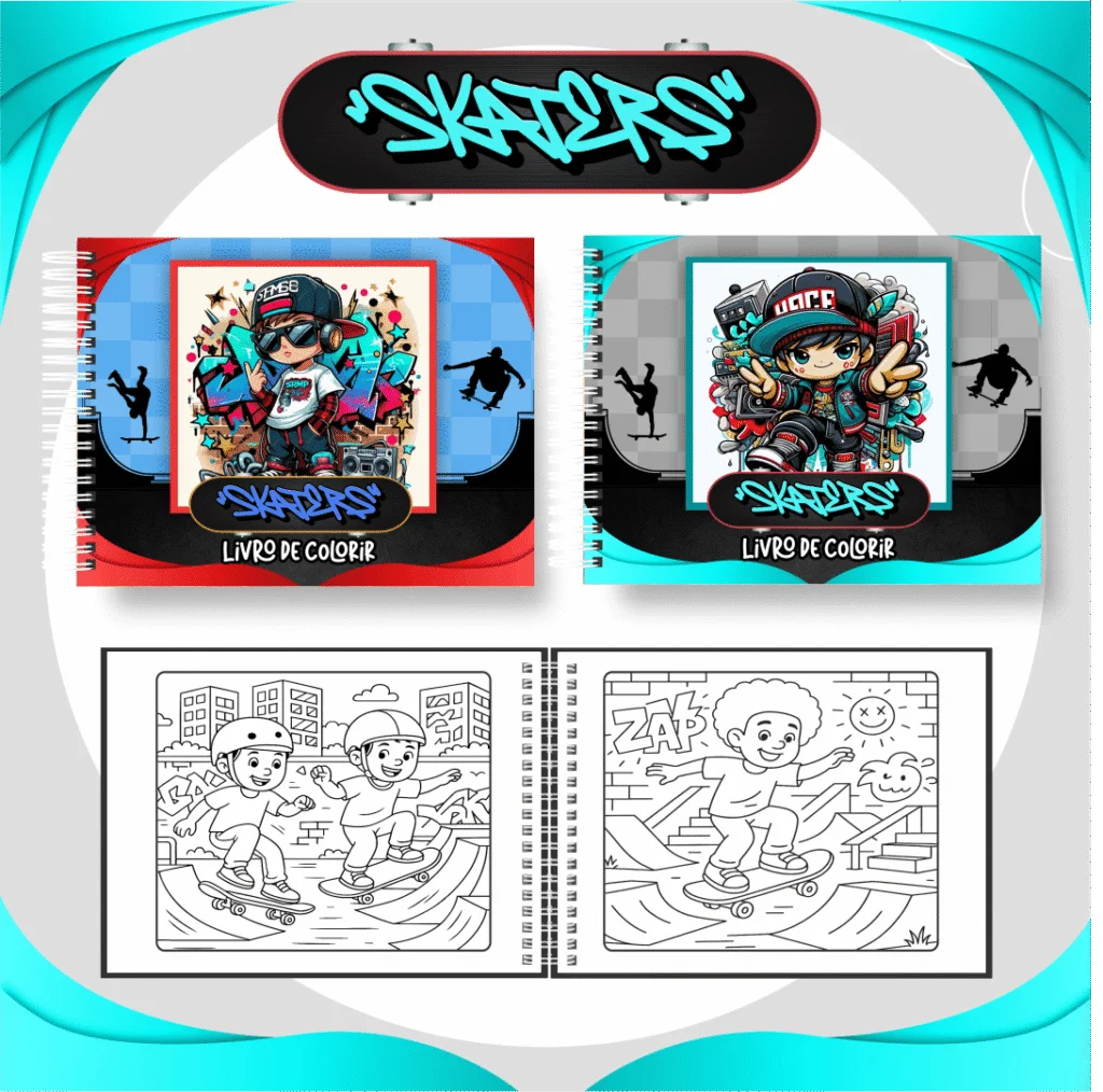 Skaters – Big Livros de Colorir