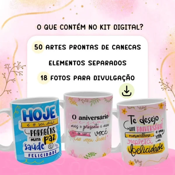 Combo Aniversário – Estampas Canecas - Imagem 2
