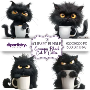 Black Grumpy Cat – Kit Digital