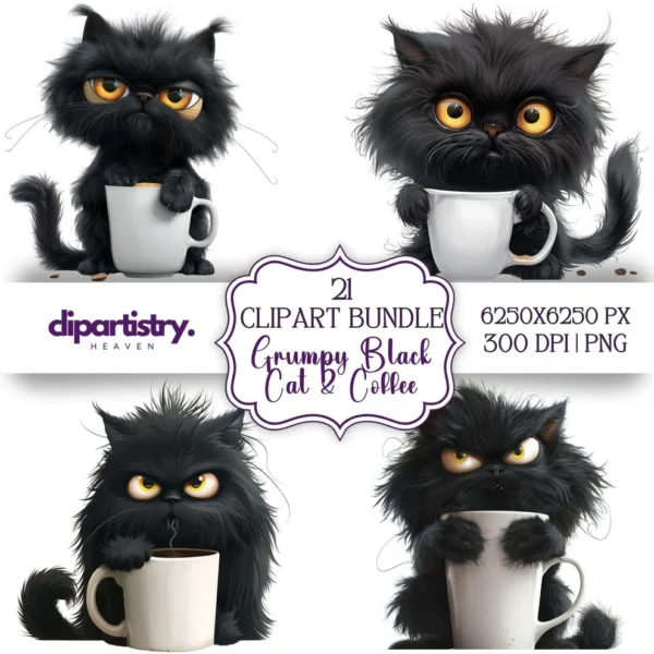 Black Grumpy Cat – Kit Digital - Imagem 2