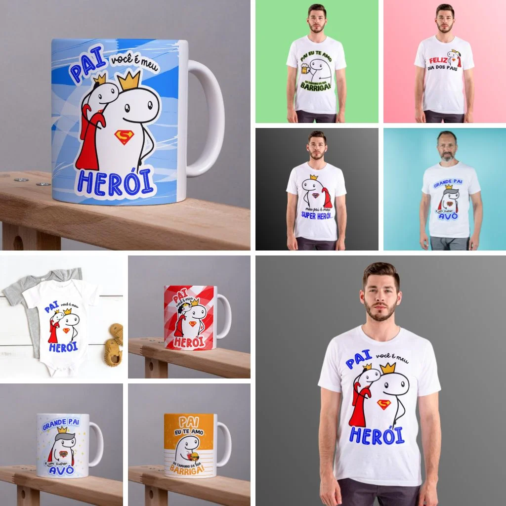 Estampas Flork Divertido Canecas | Camisetas | Almofadas + Bônus – Dia dos Pais