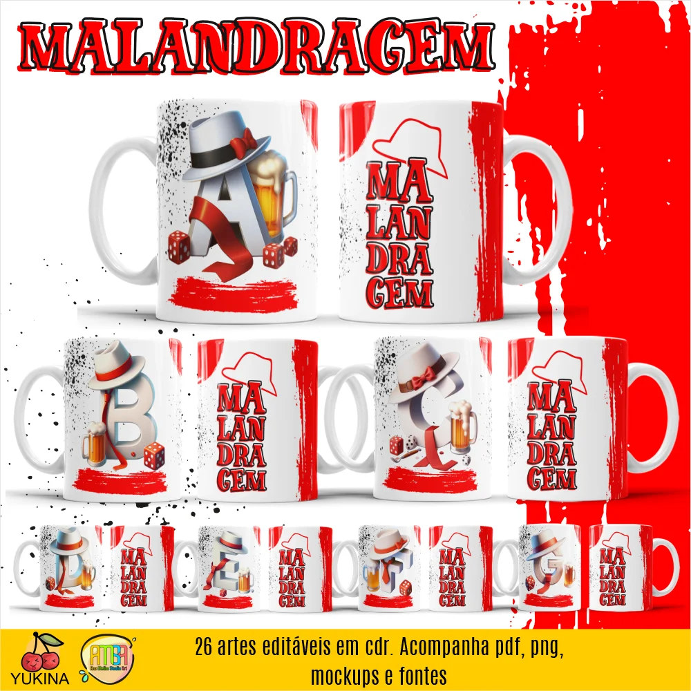 Malandragem Alfabeto – Estampas para Canecas