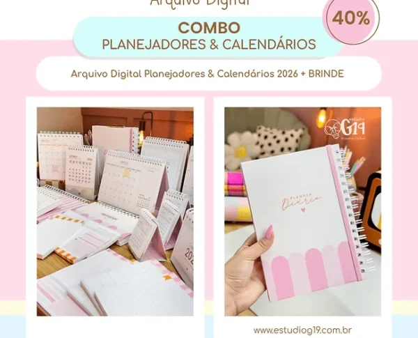 Combo Planejadores & Calendários 2026 (Estúdio G19)