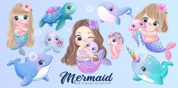 Cute Mermaid - Kit Digital