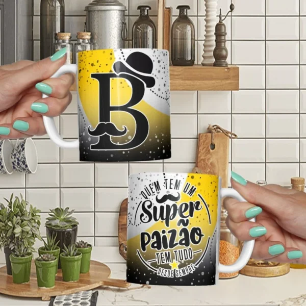 Combo Alfabeto Dia do Paizão – Canecas, Almofadas e Azulejos - Imagem 6