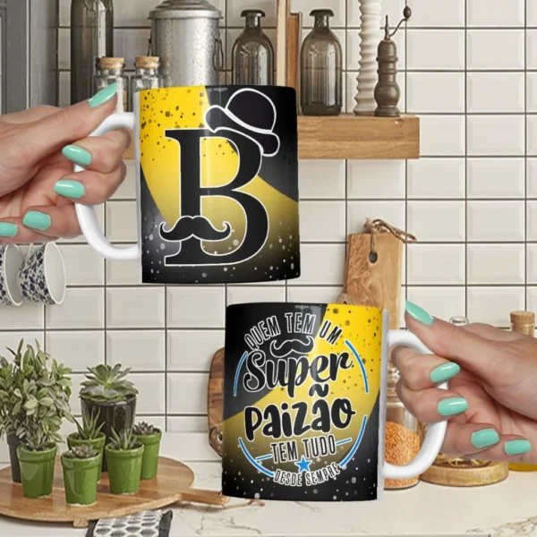 Combo Alfabeto Dia do Paizão – Canecas, Almofadas e Azulejos - Imagem 5