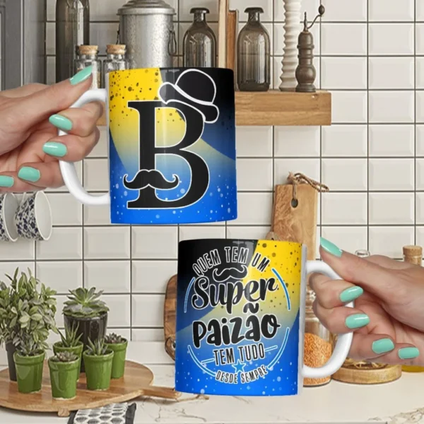 Combo Alfabeto Dia do Paizão – Canecas, Almofadas e Azulejos - Imagem 3