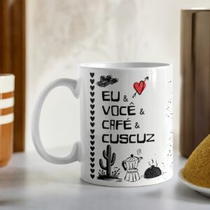 Eu, você, café e cuscuz - Arte Avulsa Caneca