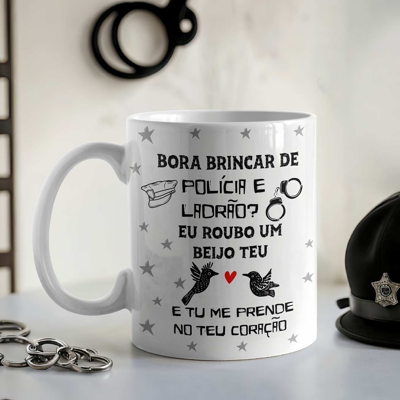 Bora brinca de polícia e ladrão - Arte Avulsa Caneca