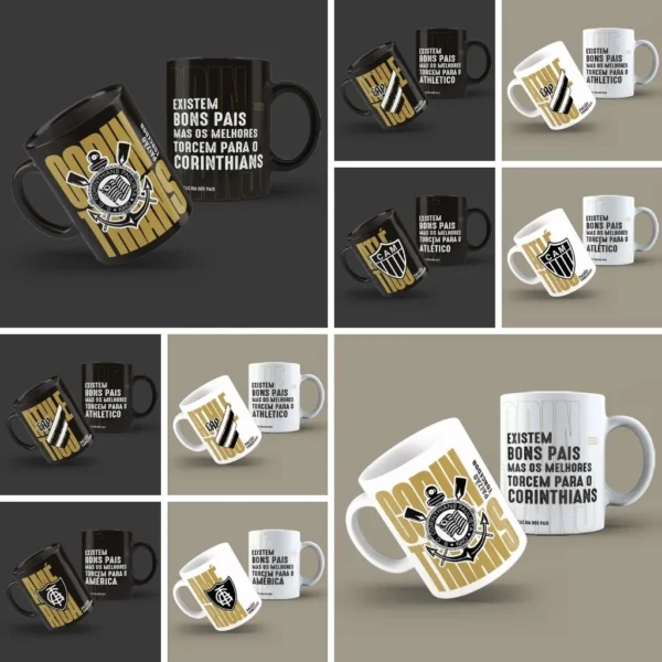 Artes Canecas Times P&B – Dia dos Pais
