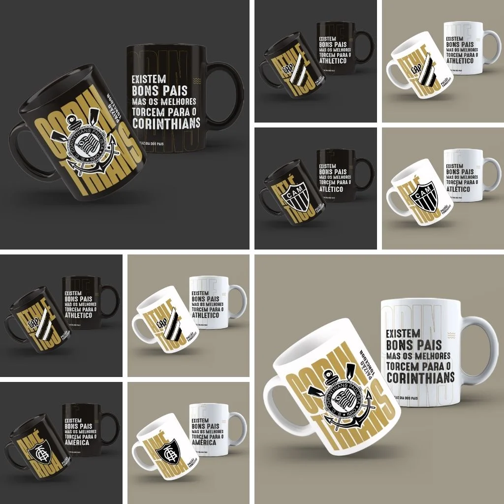 Artes Canecas Times P&B – Dia dos Pais