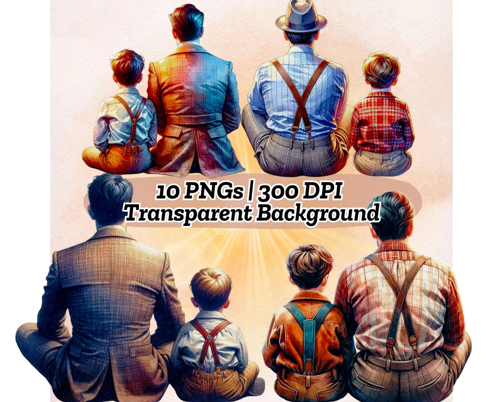 Pai e filho retrô – Kit Digital