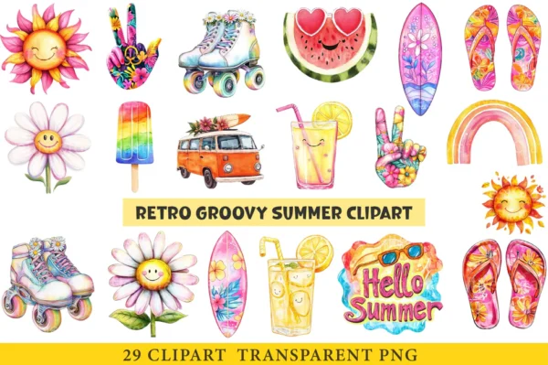 Retro Groovy Summer – Kit Digital