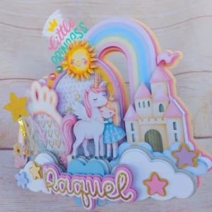 Unicórnio Princesa – Topo de Bolo