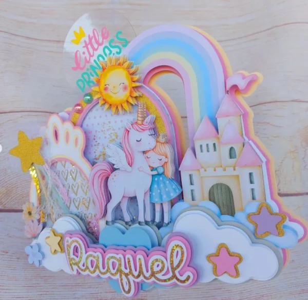 Unicórnio Princesa – Topo de Bolo