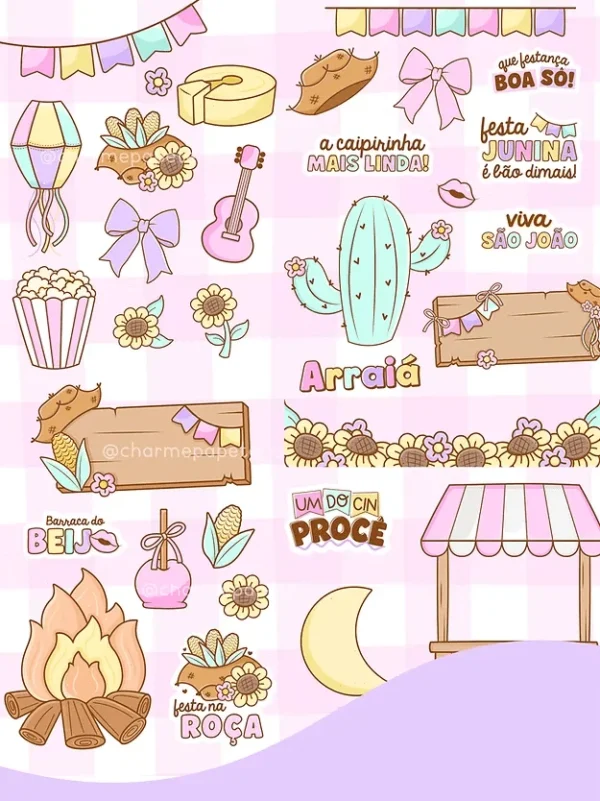 Arraiá Candy colors – Kit Digital - Imagem 3