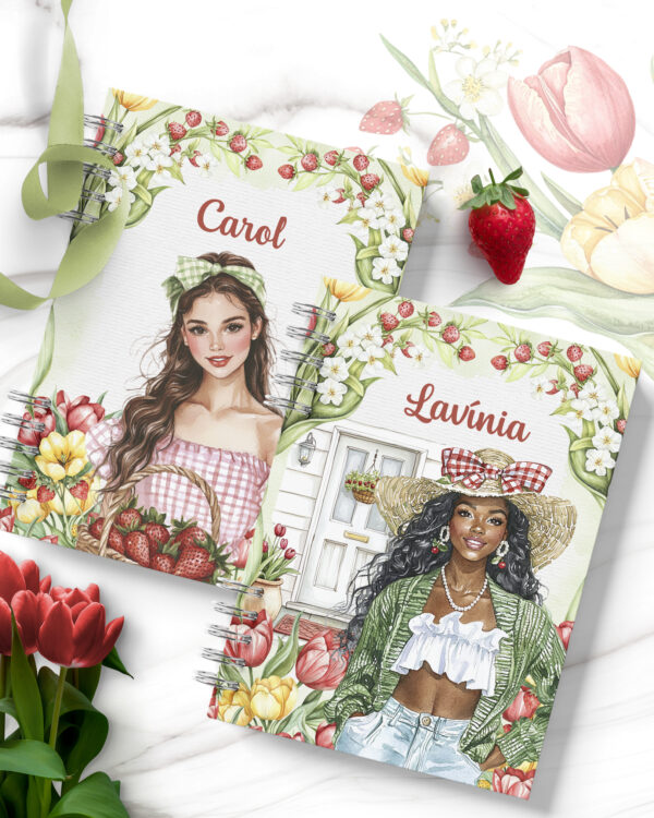 Kit 11 Capas e Miolo Pautado Flores e Morangos (Bicho Papel) - Imagem 2
