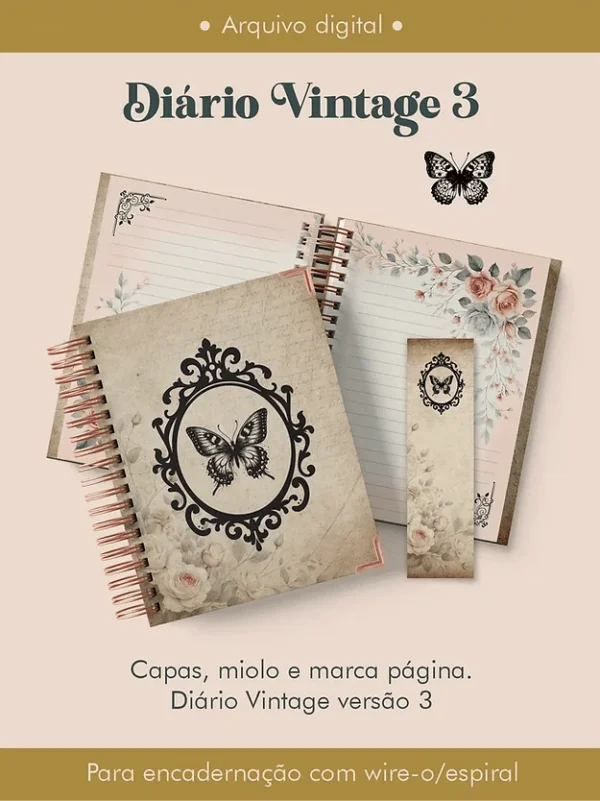 Diário Vintage 3 Wire-o/espiral (Perfeito Miolo) - Imagem 12