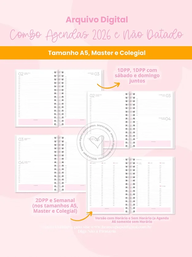 Combo Agendas 2026 (Branco Papel) - Imagem 6