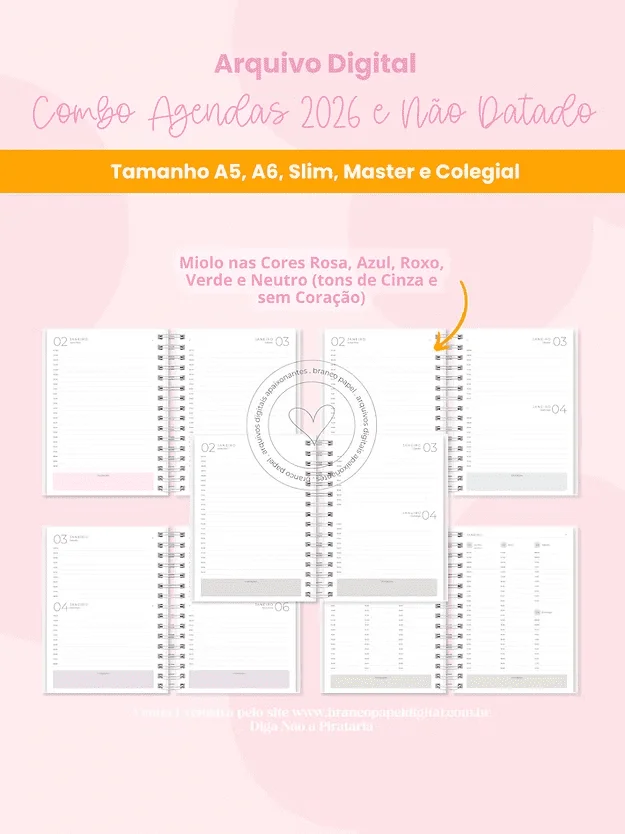 Combo Agendas 2026 (Branco Papel) - Imagem 4
