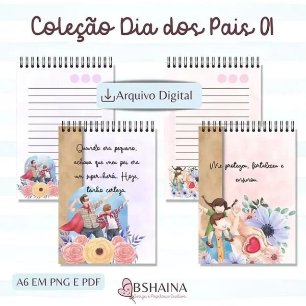 Miolo Bloco de Notas Dia dos Pais A6 - Imagem 2