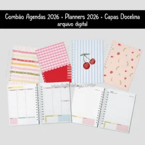 Combão Agendas 2026 + Planners 2026 + Capas Docelina