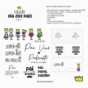 Estampas de Caneca Dia dos Pais – sublimação (Caneca Básica)