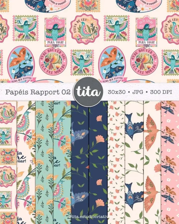 Pássaros – Combo Papéis 01 (Tita) - Imagem 6