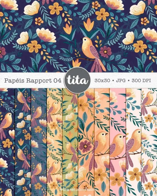 Pássaros – Combo Papéis 01 (Tita) - Imagem 2