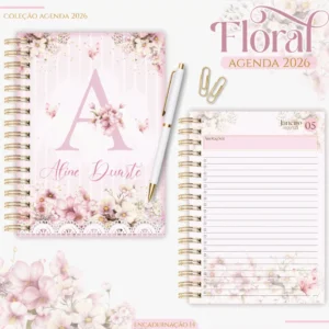 Kit Agendas 2026 – Floral Rosa (Lina)
