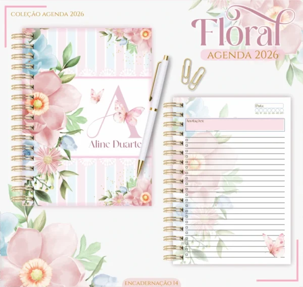 Kit Agendas 2026 – Floral Candy (Lina) - Imagem 2