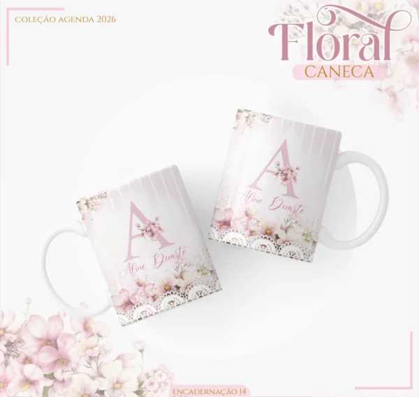 Kit Agendas 2026 – Floral Rosa (Lina) - Imagem 2