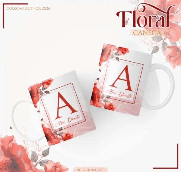 Kit Agendas 2026 – Floral Vermelho (Lina) - Imagem 3