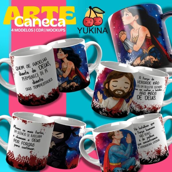Estampas para canecas Força Que Vem do Alto
