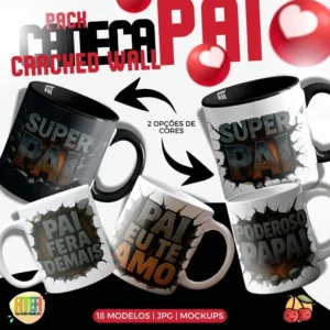 Estampas para canecas - Dia dos Pais Cracked Wall